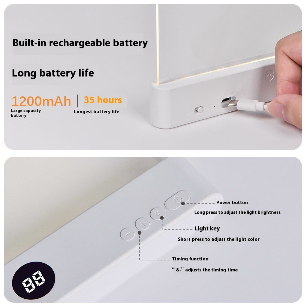 Rechargeable LED reading light — reading setup view